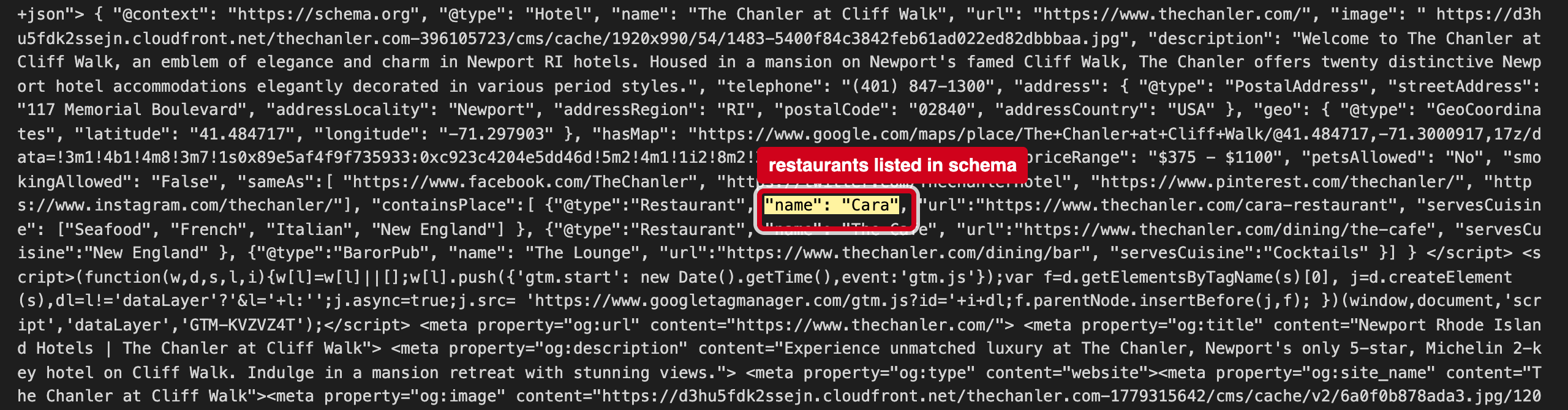 Screenshot: Remy's Loose is missing from your structured data